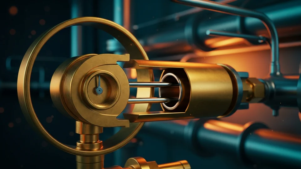 Brass Bourdon tube pressure gauge used in standard industrial applications