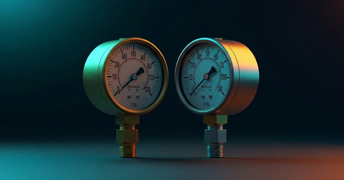 316L stainless steel pressure gauge for corrosive media applications