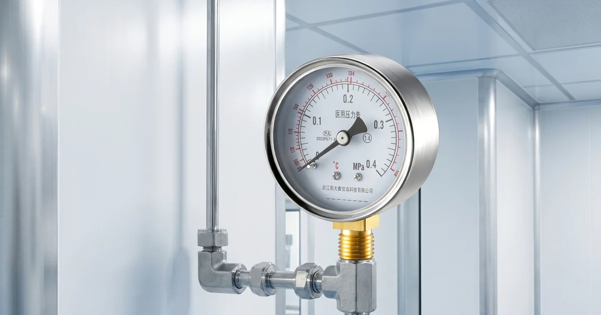 真实 Manogauge 医用压力表,用作洁净室压力参考
