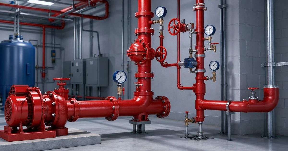 Fire sprinkler pressure gauge selection in a fire pump room with sprinkler riser gauges