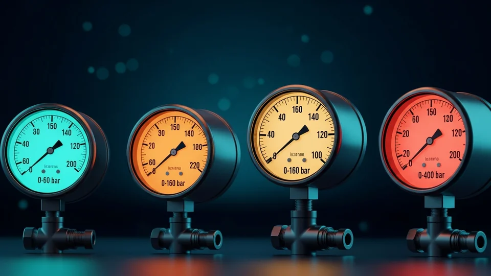 Standard mechanical pressure gauge for general industrial pressure range selection