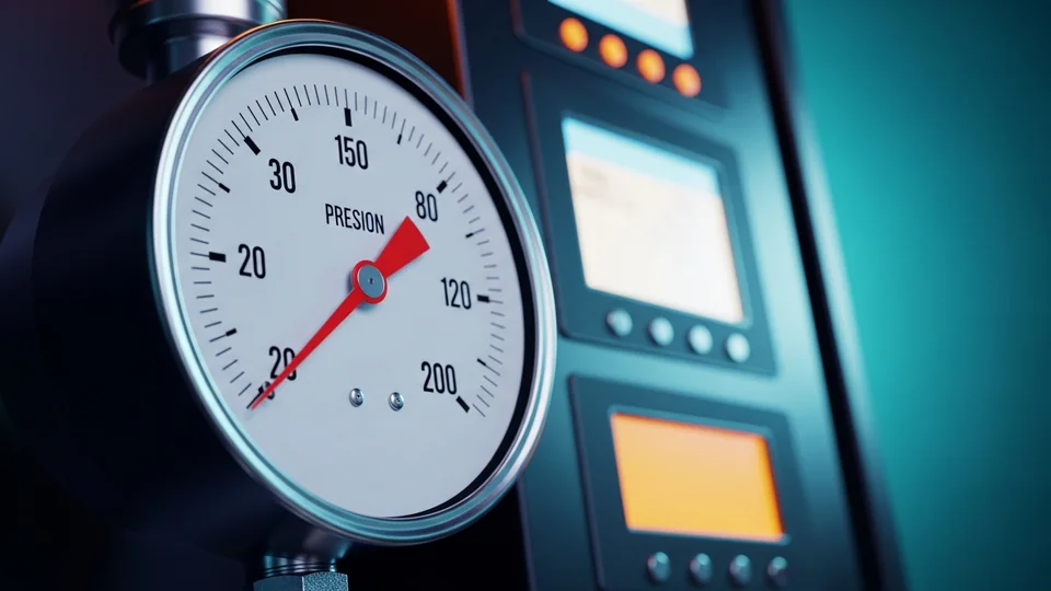 Mechanical pressure gauge with accuracy class 1.0 marking for industrial process control