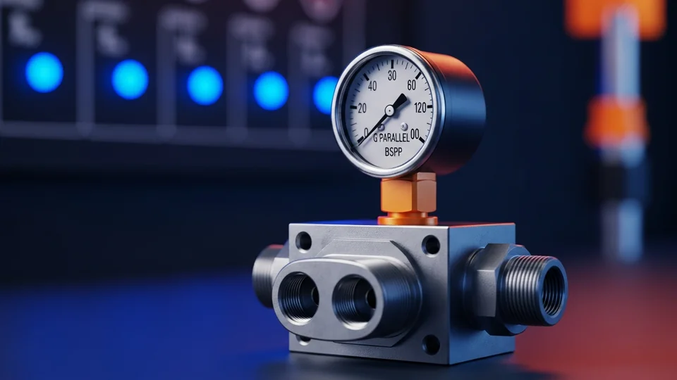 Miniature pressure gauge with G 1/4 parallel thread for instrumentation and HVAC