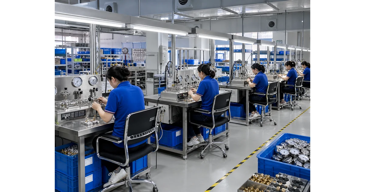 Entorno de fábrica Manogauge para la fabricación de manómetros industriales