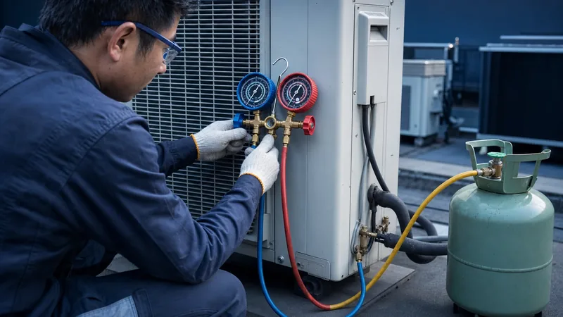 HVAC technician field service and maintenance